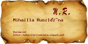 Mihailla Ruszlána névjegykártya